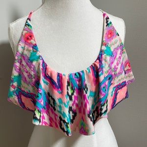 Exhilaration Colorful Bikini Top, size XL